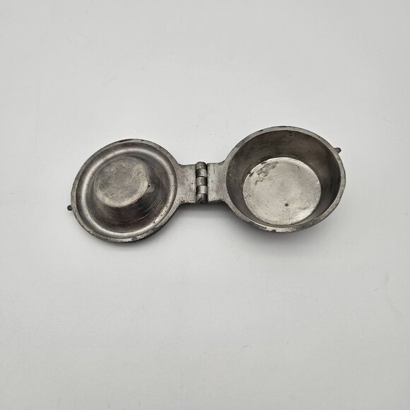 RARE Antique Ice Cream Chocolate Butter Pewter Mold Pie Shell #1015 E & Co NY - Picture 1 of 5